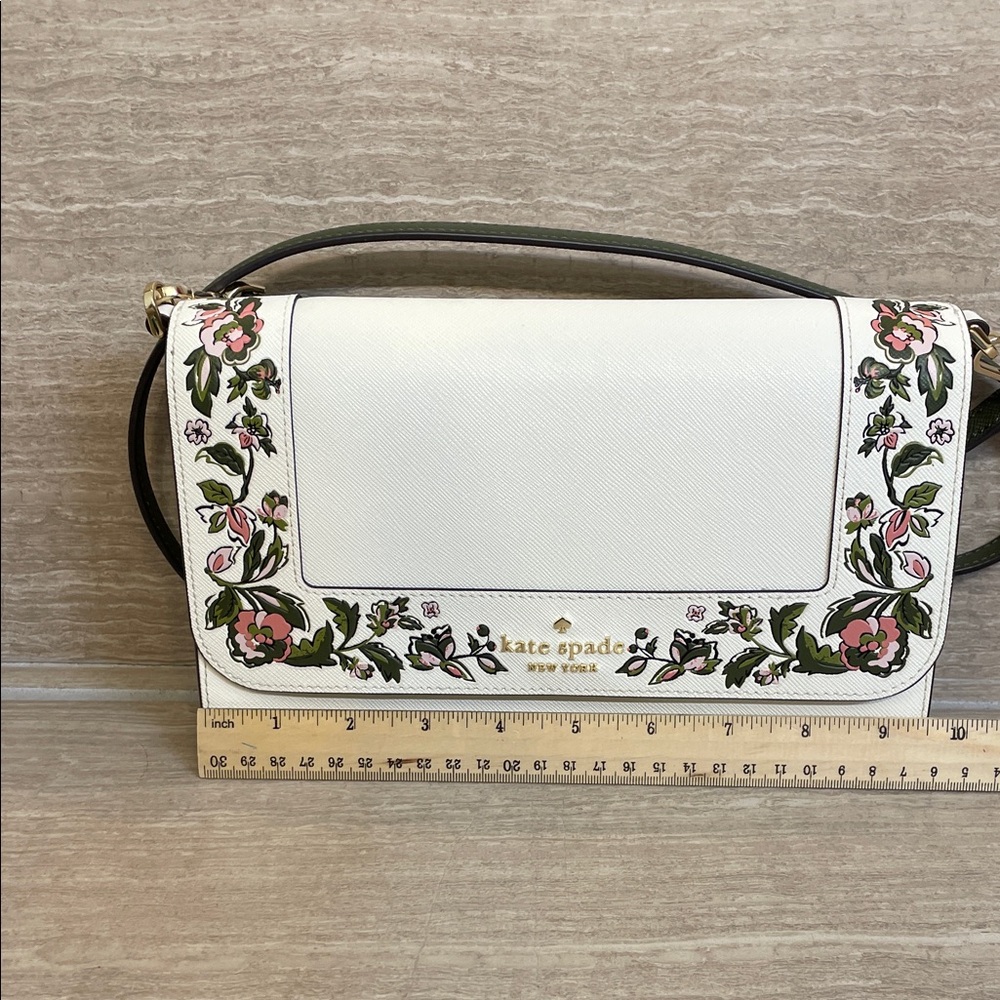 Kate Spade ♠️ NWOT White Green & Pink Floral Shoulder crossbody Bag Set - Picture 5 of 12